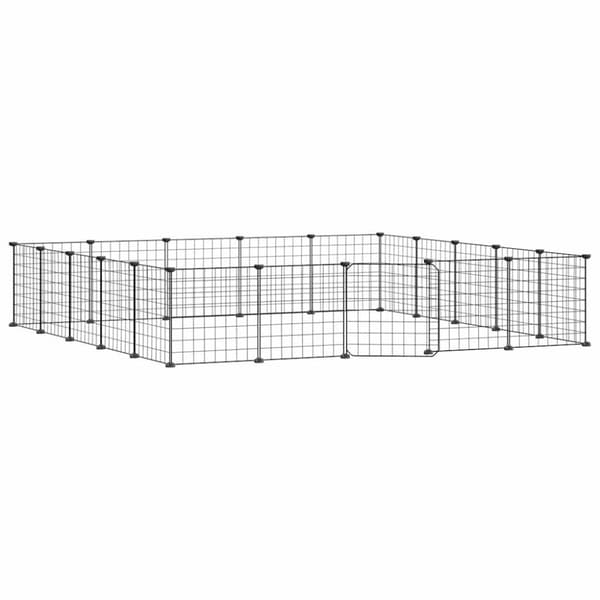 vidaXL Dyrebur 20 paneler med dør svart 35x35 cm stål