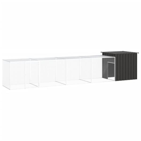 vidaXL hønsegård 500x91x100 cm galvaniseret stål antracitgrå