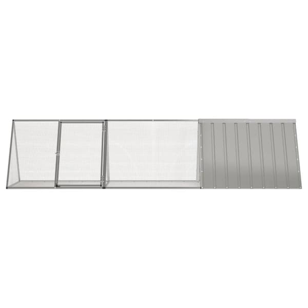 vidaXL Kanihäkki harmaa 302,5x80,5x71 cm galvanoitu teräs