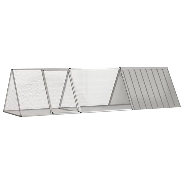 vidaXL Kanihäkki harmaa 302,5x80,5x71 cm galvanoitu teräs