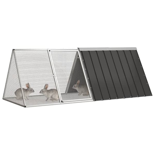 vidaXL kaninbur 201,5x80,5x71 cm galvaniseret stål antracitgrå