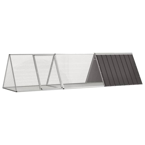 vidaXL kaninbur 302,5x80,5x71 cm galvaniseret stål antracitgrå