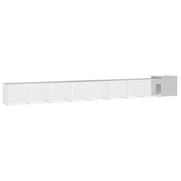 vidaXL hønsehus 900x91x100 cm galvaniseret stål grå