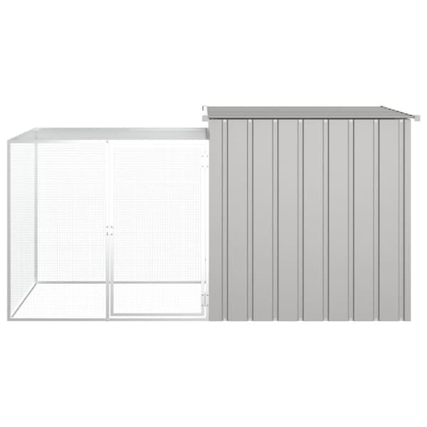 vidaXL hønsehus 200x91x100 cm galvaniseret stål grå