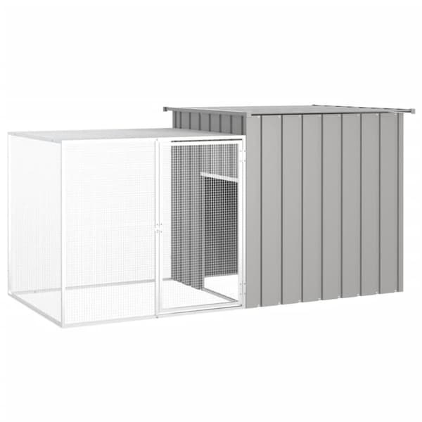 vidaXL kaninbur 200x91x100 cm galvaniseret stål grå