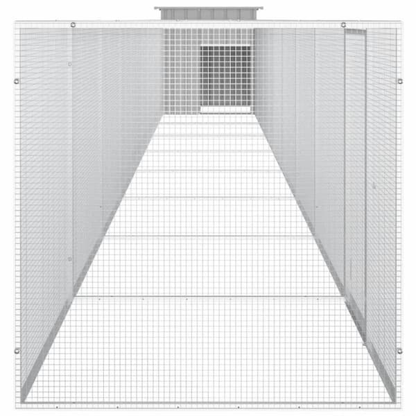 vidaXL Kyllingbur grå 900x91x100 cm galvanisert stål