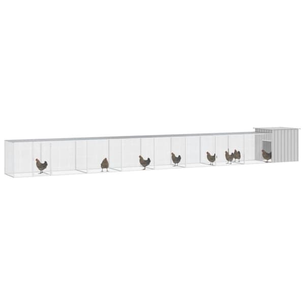 vidaXL Kyllingbur grå 900x91x100 cm galvanisert stål