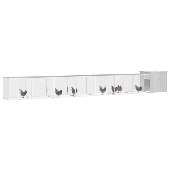 vidaXL Kyllingbur grå 800x91x100 cm galvanisert stål
