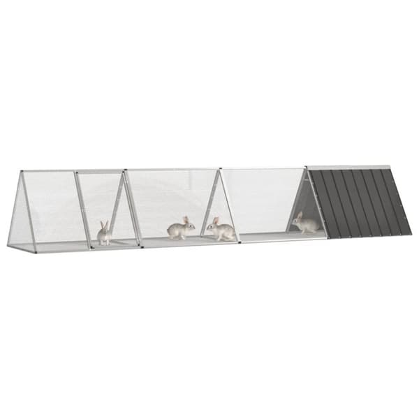 vidaXL Kaninbur antracit 403,5x80,5x71 cm galvaniserat stål