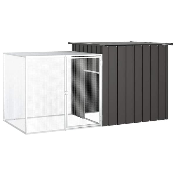vidaXL Kyllingbur antrasitt 200x91x100 cm galvanisert stål