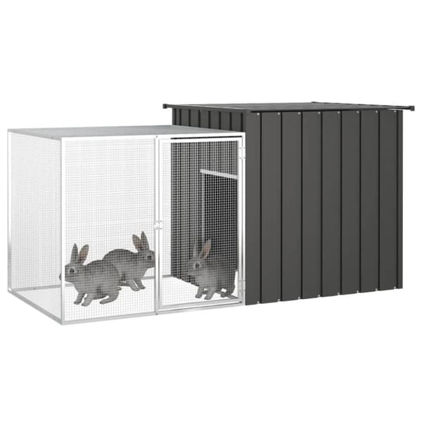 vidaXL Kaninbur antracit 200x91x100 cm galvaniserat stål