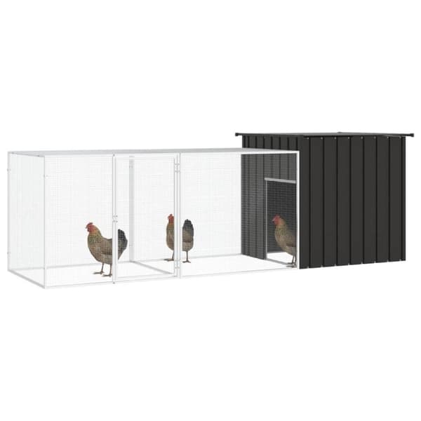 vidaXL Kyllingbur antrasitt 300x91x100 cm galvanisert stål