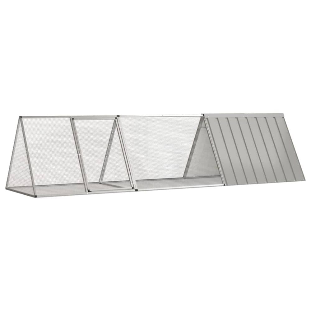 vidaXL Kaninbur grå 302,5x80,5x71 cm galvaniserat stål