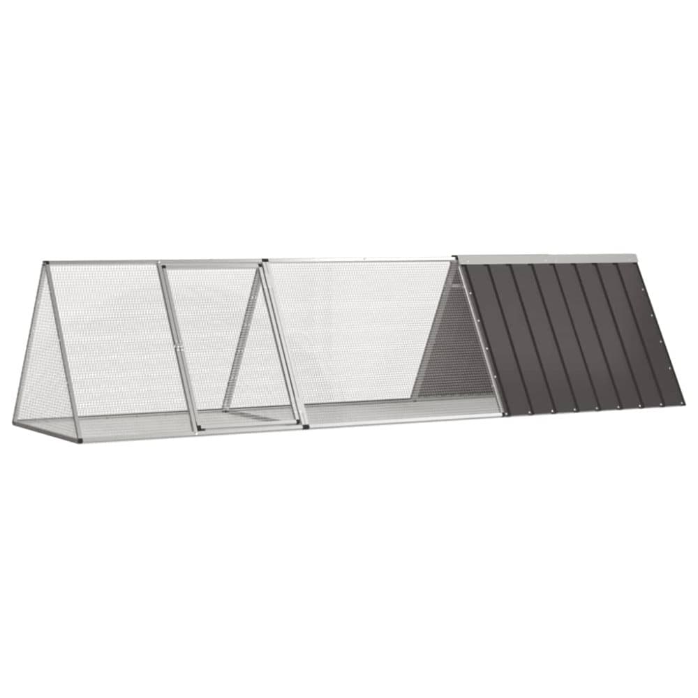 vidaXL Kaninbur antracit 302,5x80,5x71 cm galvaniserat stål