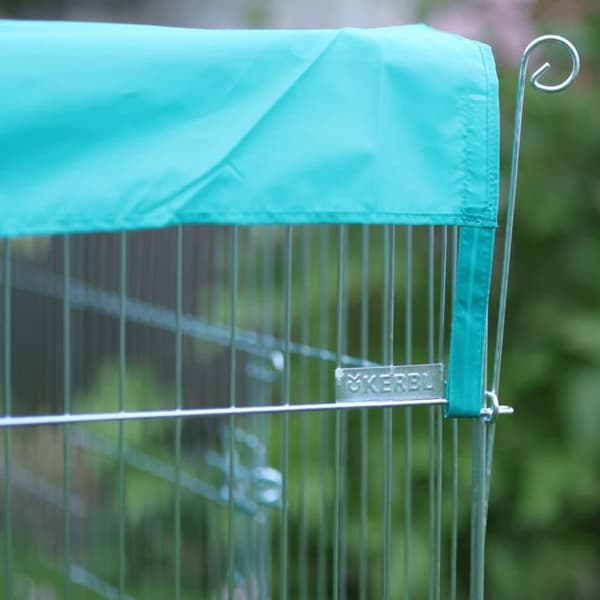 Kerbl udendørs løbegård med barriere 230x115x70 cm krom