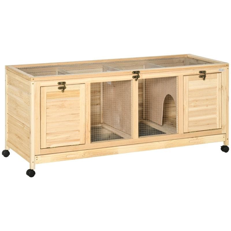 Rootz Small Animal Hutch Kanin Hutch Animal Hutch Djurburar 4 rullar Gran Trä/Stål