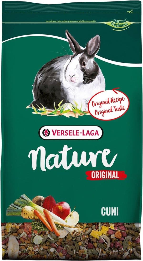 VERSELE LAGA Nature Original Cuni - Foder til miniaturekaniner - 2,5 kg