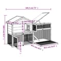 Miniatyrbillede 8 af 8: vidaXL kaninbur 185,5x60,5x109,5 cm massivt fyrretræ brun
