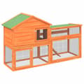 Miniatyrbillede 1 af 8: vidaXL kaninbur 185,5x60,5x109,5 cm massivt fyrretræ brun