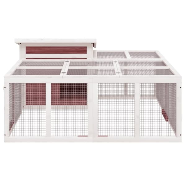 vidaXL Kaninkoppi mokka 144x123x67,5 cm täysi mänty