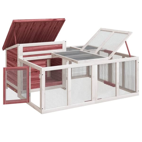 vidaXL Kaninkoppi mokka 144x123x67,5 cm täysi mänty