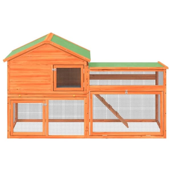 vidaXL Kaninbur brun 185,5x60,5x109,5 cm heltre furu