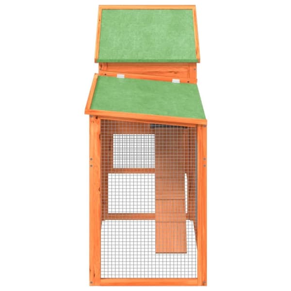 vidaXL Kaninbur brun 185,5x60,5x109,5 cm heltre furu