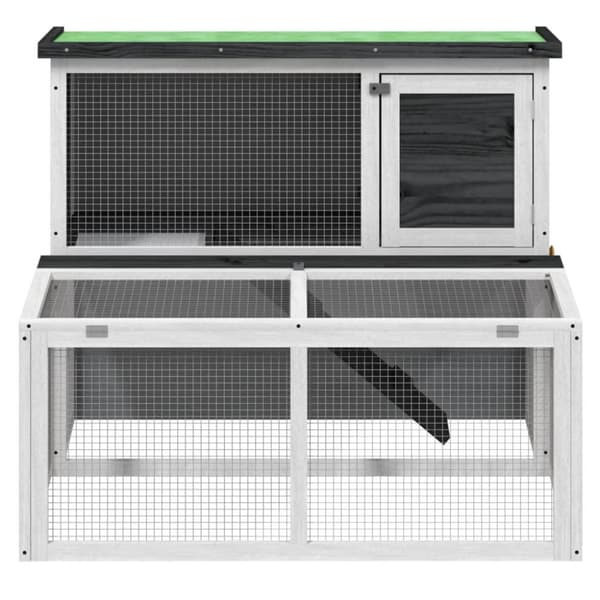 vidaXL Kaninbur grå 102x90x84,5 cm heltre furu