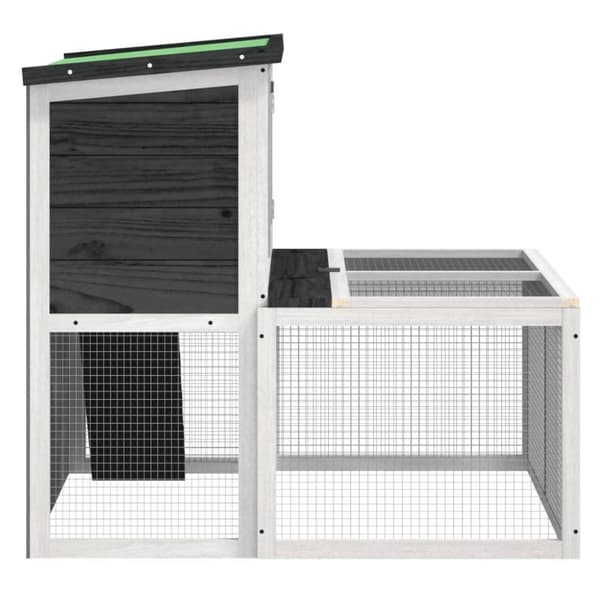 vidaXL Kaninbur grå 102x90x84,5 cm heltre furu