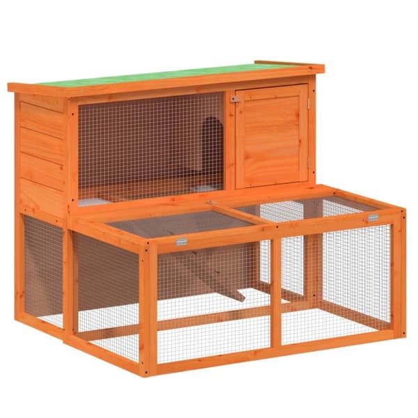 vidaXL Kaninbur brun 102x90x84,5 cm heltre furu