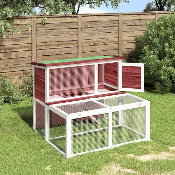 vidaXL kaninbur 102x90x84,5 cm massivt fyrretræ mokkafarvet