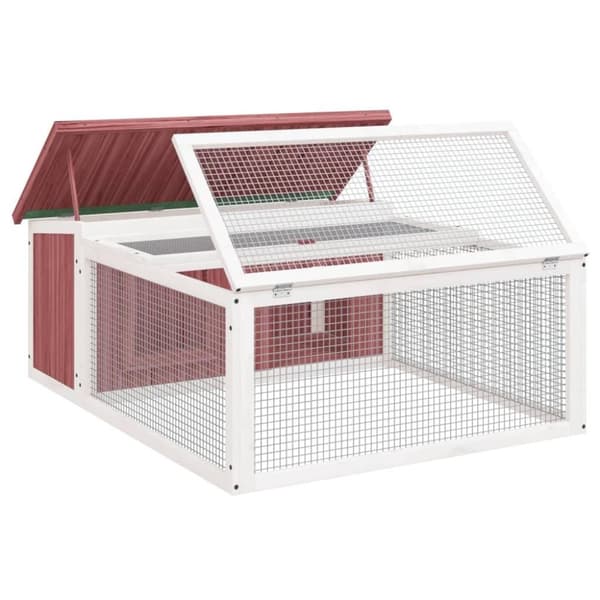 vidaXL kaninbur 117,5x97x47,5 cm massivt fyrretræ mokkafarvet