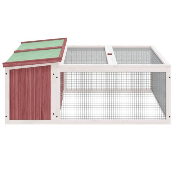 vidaXL kaninbur 117,5x97x47,5 cm massivt fyrretræ mokkafarvet