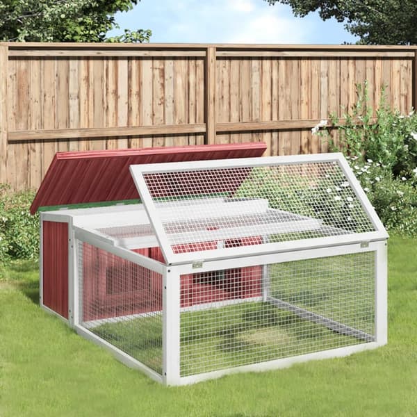 vidaXL kaninbur 117,5x97x47,5 cm massivt fyrretræ mokkafarvet