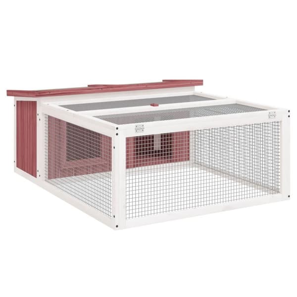 vidaXL kaninbur 117,5x97x47,5 cm massivt fyrretræ mokkafarvet