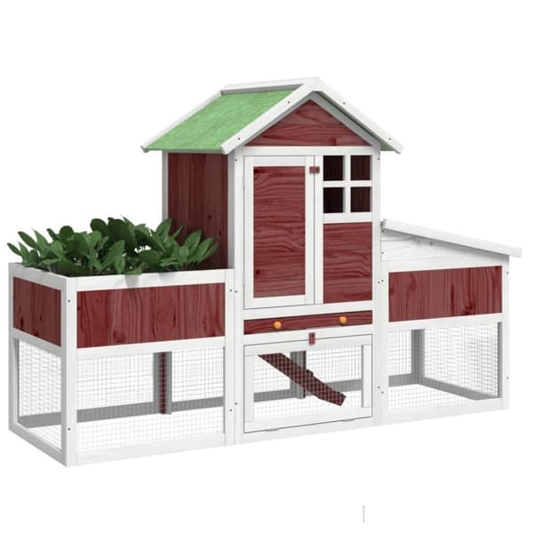 vidaXL kaninbur 170x63x113 cm massivt fyrretræ mokkafarvet