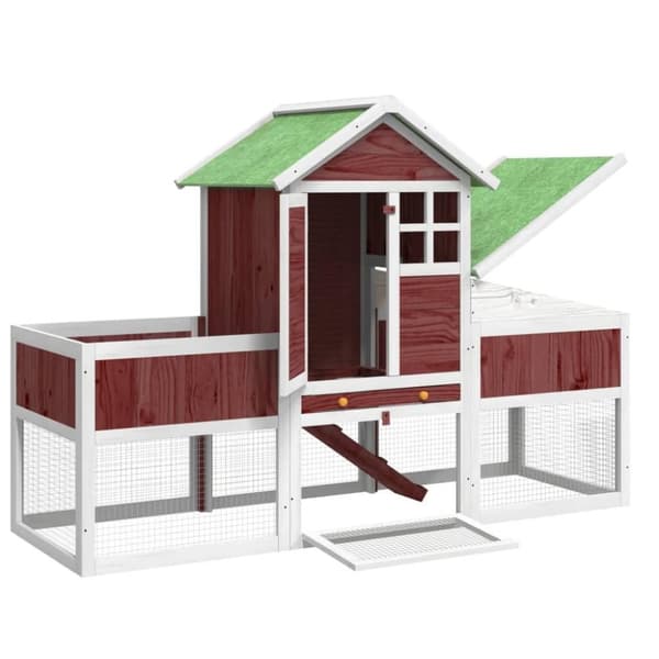 vidaXL kaninbur 170x63x113 cm massivt fyrretræ mokkafarvet