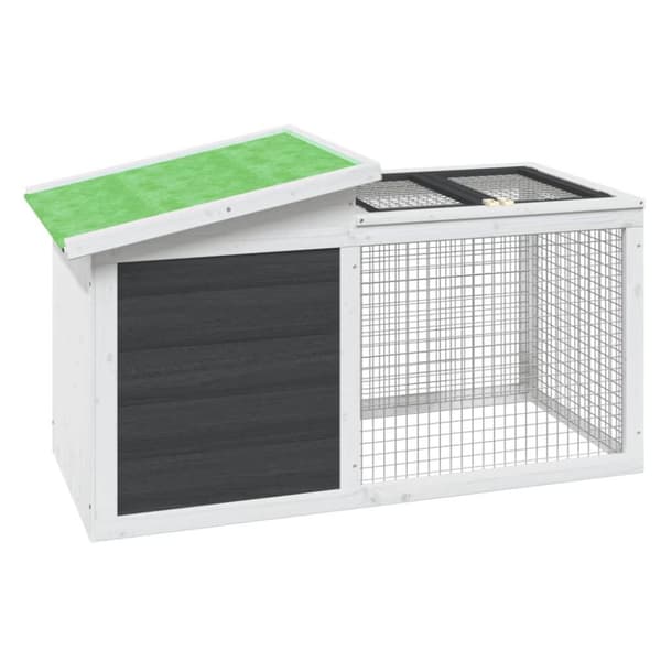 vidaXL kaninbur 100,5x54x55 cm massivt fyrretræ grå