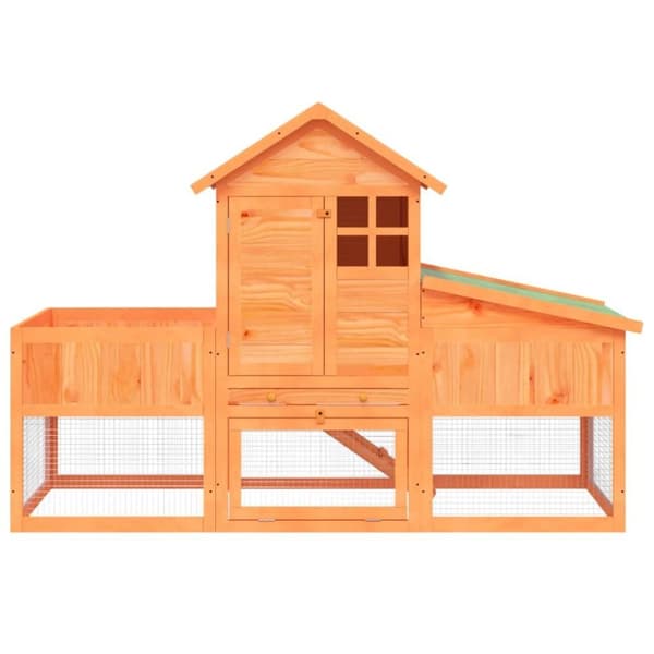 vidaXL kaninbur 170x63x113 cm massivt fyrretræ brun