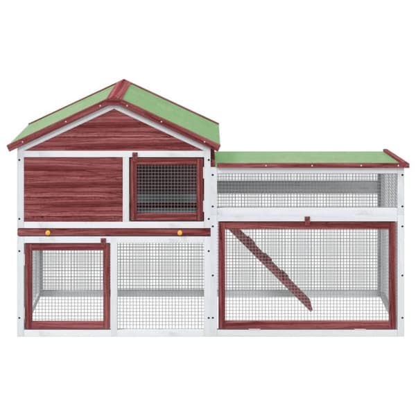 vidaXL kaninbur 185,5x60,5x109,5 cm massivt fyrretræ mokkafarvet