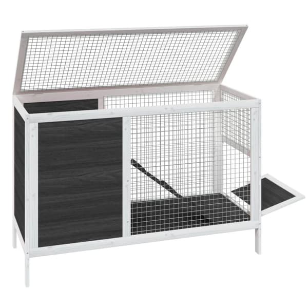 vidaXL Kaninbur grå 103x44x69,5 cm heltre furu