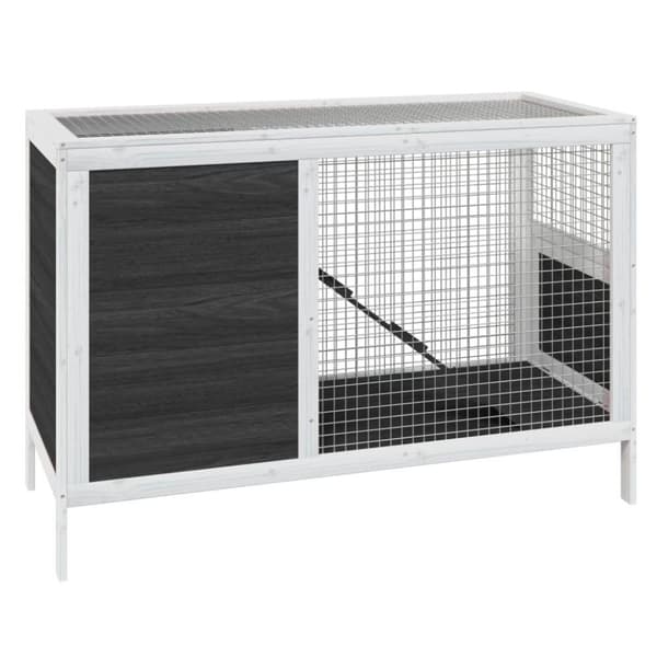 vidaXL Kaninbur grå 103x44x69,5 cm heltre furu