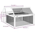 Miniatyrbillede 6 af 7: vidaXL kaninbur 117,5x97x47,5 cm massivt fyrretræ grå