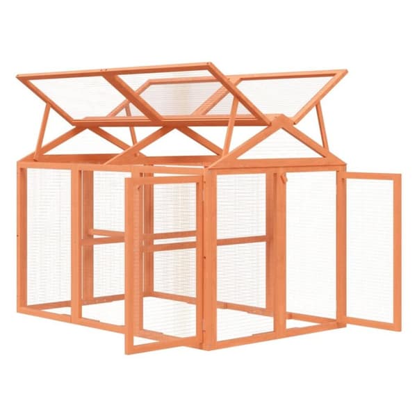 vidaXL Utomhusbur brun 141x94x104 cm massiv furu