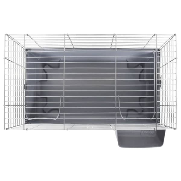 vidaXL Smådyrbur grå 100x53x46 cm polypropylen og metall