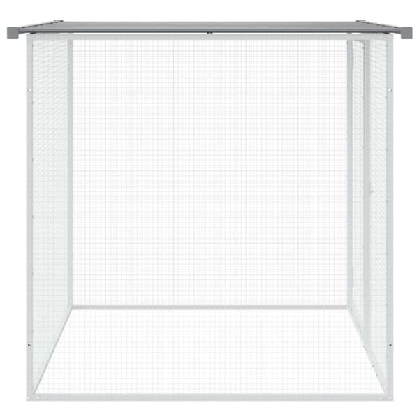 vidaXL Kyllingbur med tak lysegrå 103x98x90 cm galvanisert stål