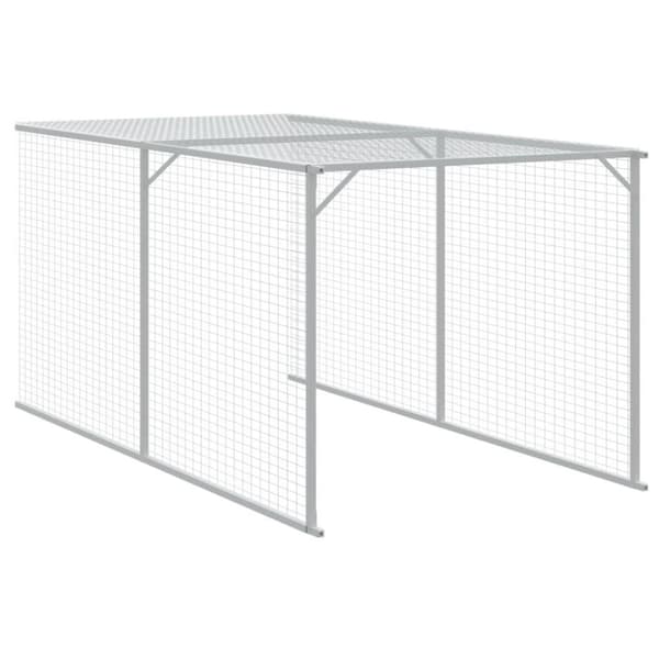 vidaXL Kanakoppi/ulkotila v.harmaa 117x609x123 cm galvanoitu teräs