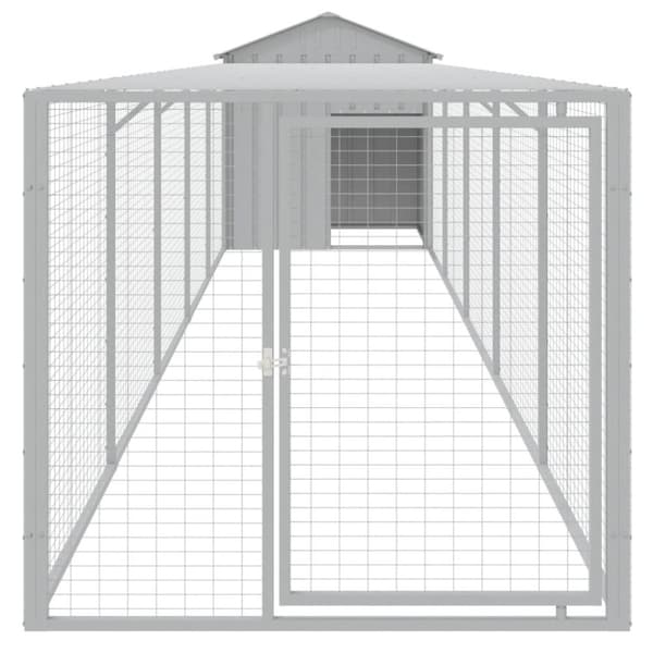 vidaXL Kanakoppi/ulkotila v.harmaa 117x609x123 cm galvanoitu teräs