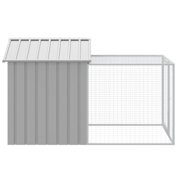vidaXL Hønsebur med gård antrasitt 117x201x123 cm galvanisert stål