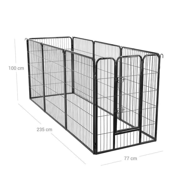 Rootz Cage - Udendørs kabinet - Kæledyrsbur - Udendørs bur - Bærbart bur - Heavy-Duty bur - Metalbur - Metal - Sort - 77 x 100 cm (B x H)